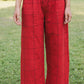 Handwoven Cotton Pants in Red Check