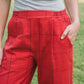 Handwoven Cotton Pants in Red Check