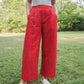 Handwoven Cotton Pants in Red Check