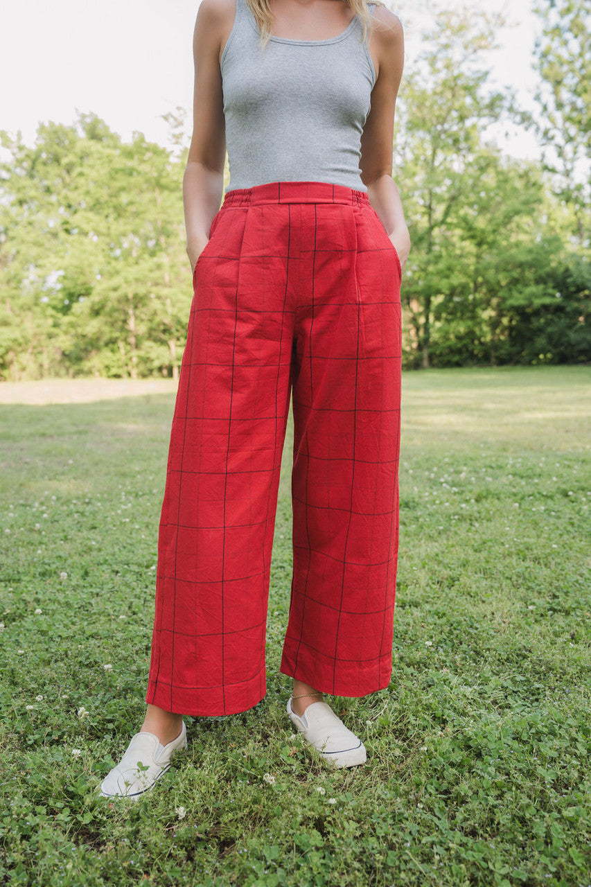 Handwoven Cotton Katie Set in Red