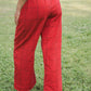 Handwoven Cotton Pants in Red Check