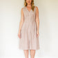 June Dress Sleeveless in Red and White Striped Linen