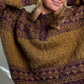Imogene Oversized Wool Henley in Snowflake Print