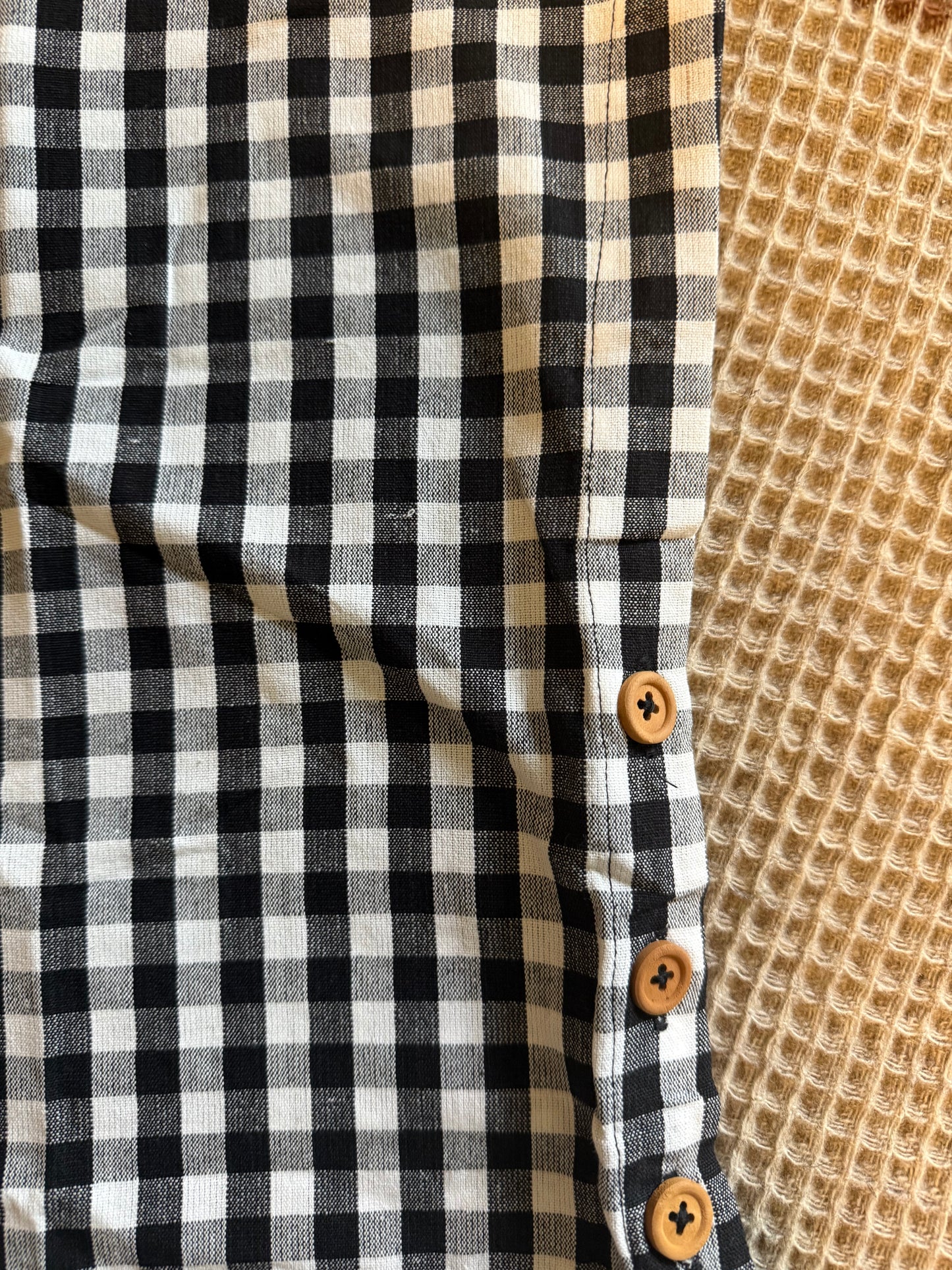 Katie Handwoven Cotton Set in Black and White Gingham