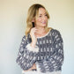 Kitty Pashmina Pullover in Black and White or Green and Pink Made to Order