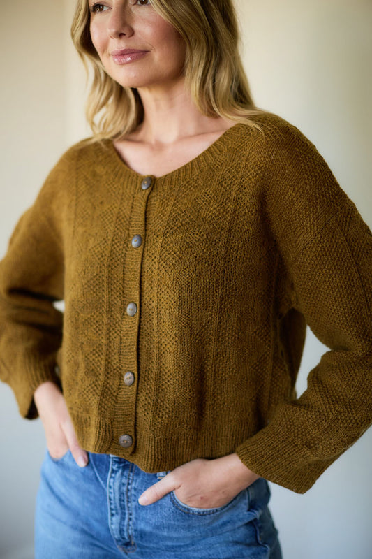 Ethel Pashmina Cardigan in Chestnut Made to Order