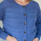 Alma Wool Cardigan in Periwinkle Blue Made to Order