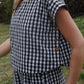 Katie Handwoven Cotton Set in Black and White Gingham