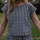 Katie Handwoven Cotton Set in Black and White Gingham