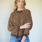 Faye Cotton Pullover in Chestnut and Navy Made to Order