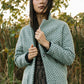 Portuguese Wool Pieper Coat in Grey Houndstooth Made to Order