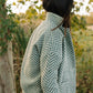 Portuguese Wool Pieper Coat in Grey Houndstooth Made to Order