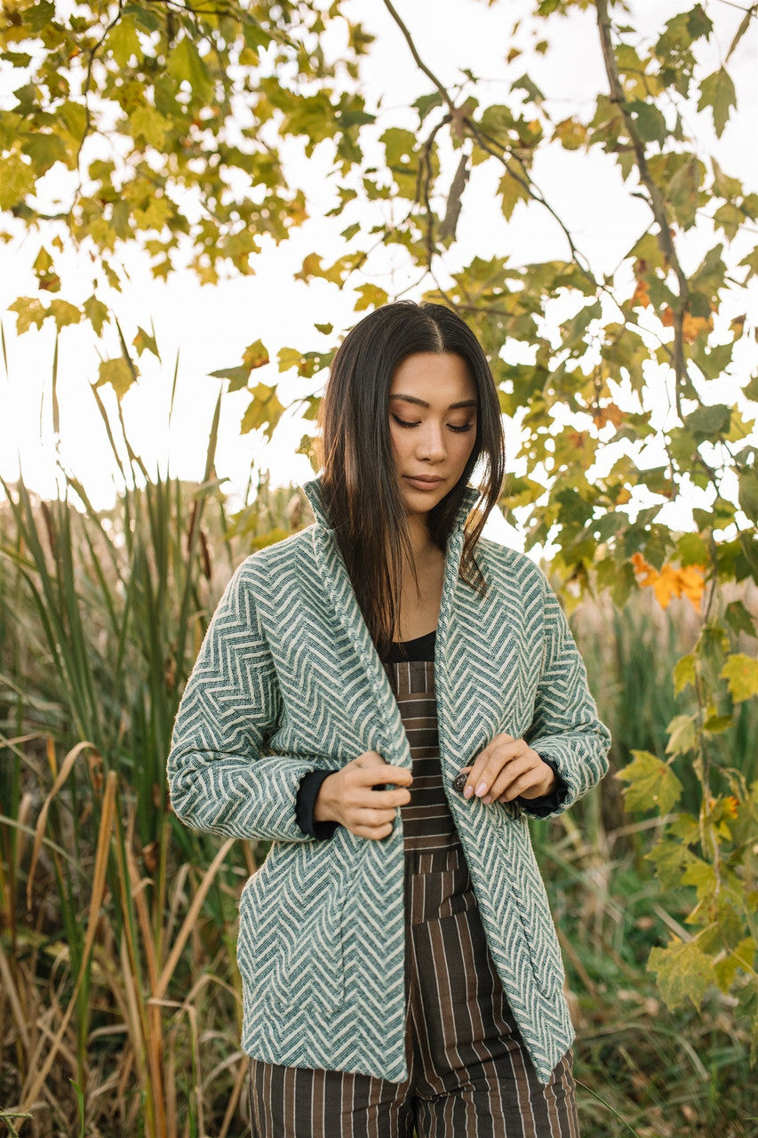 Portuguese Wool Pieper Coat in Vintage Cream