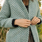 Portuguese Wool Pieper Coat in Grey Houndstooth Made to Order
