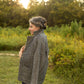 Portuguese Wool Pieper Coat in Black and Cream Thin Herringbone Made to Order