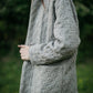 Portuguese Wool Pieper Coat in Grey Houndstooth Made to Order