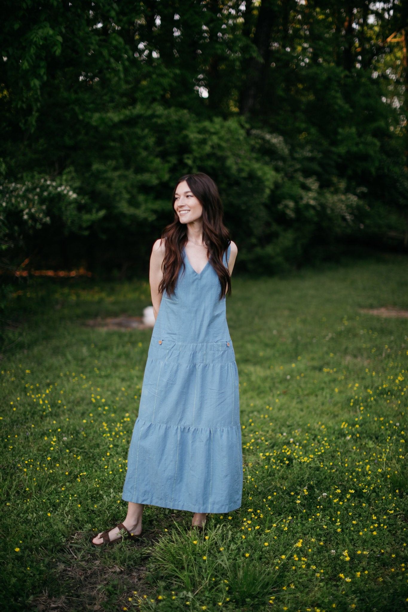 Handwoven Bina Dress in Cobalt Blue - Pre-Order 2/30