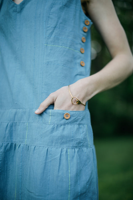 Handwoven Bina Dress in Cobalt Blue - Pre-Order 2/30