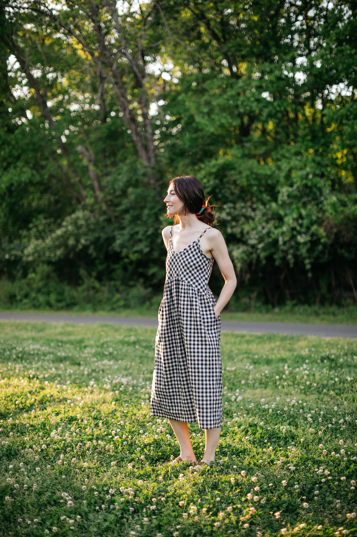 Faro Dress in Recycled Black and White Gingham - Pre-Order 2/30