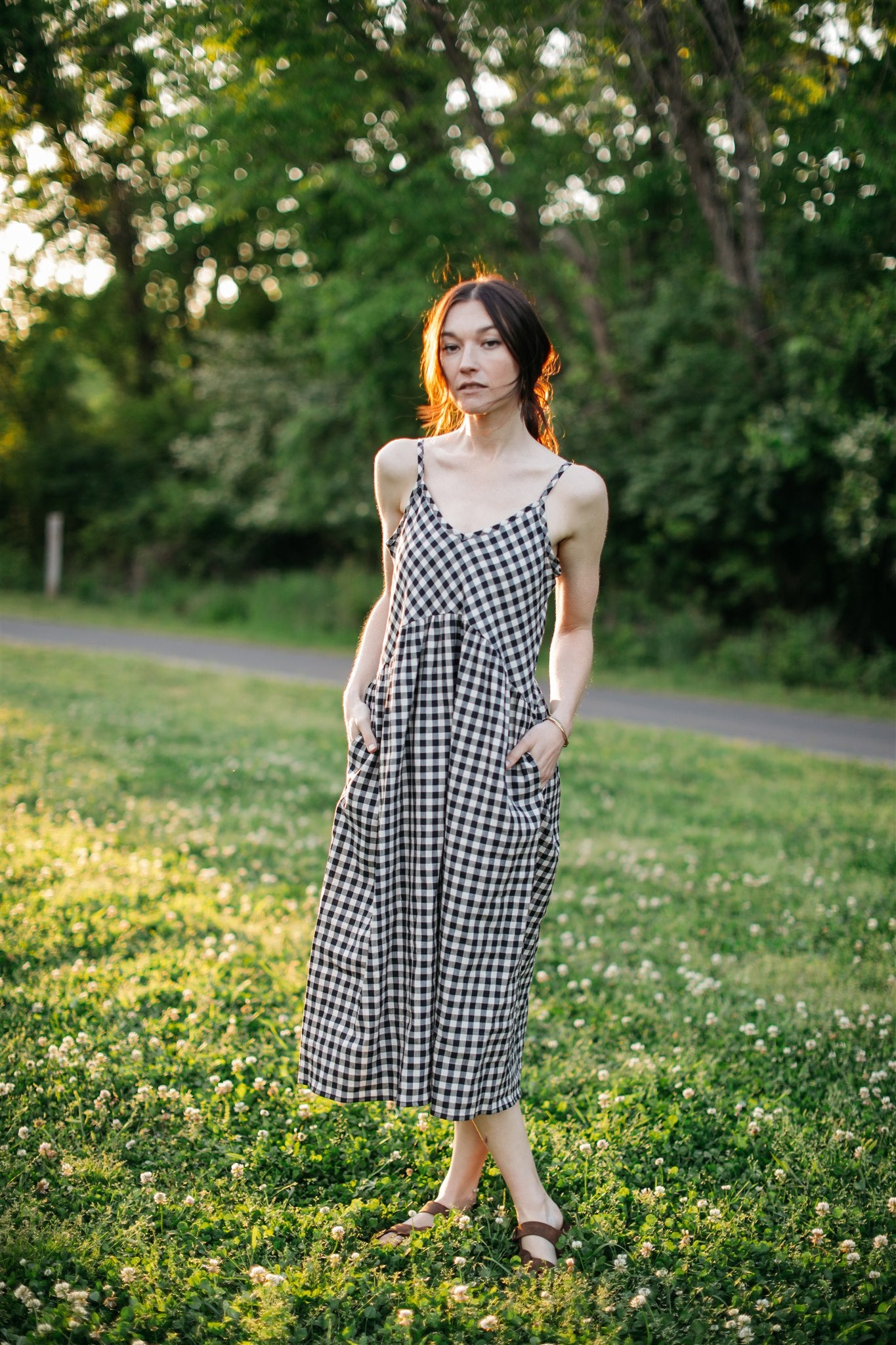 Faro Dress in Recycled Black and White Gingham - Pre-Order 2/30