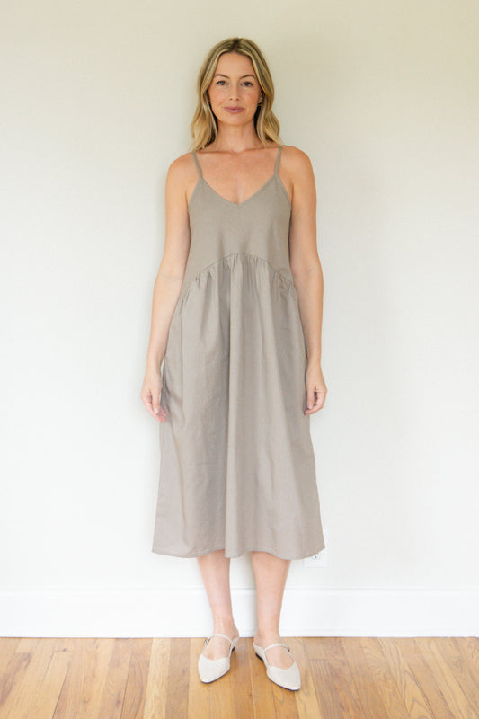 Faro Dress in Rose Mauve Linen