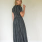 June Dress in Black and White Linen