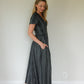 June Dress in Black and White Linen