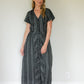 June Dress in Black and White Linen