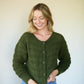 Alma Wool Cardigan in Dark Green Made to Order