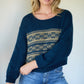 Ola Pashmina Pullover in Opal and Chestnut or Brown and Cream Made to Order