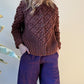 Hand Knit Nepali Wool Jill Sweater in Rust Made to Order