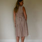 June Dress Sleeveless in Red and White Striped Linen