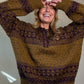 Imogene Oversized Wool Henley in Snowflake Print