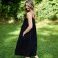 Faro Dress in Black Handwoven Cotton