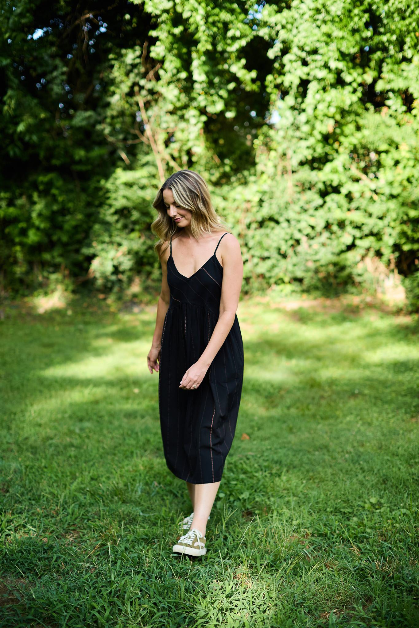 Faro Dress in Black Handwoven Cotton