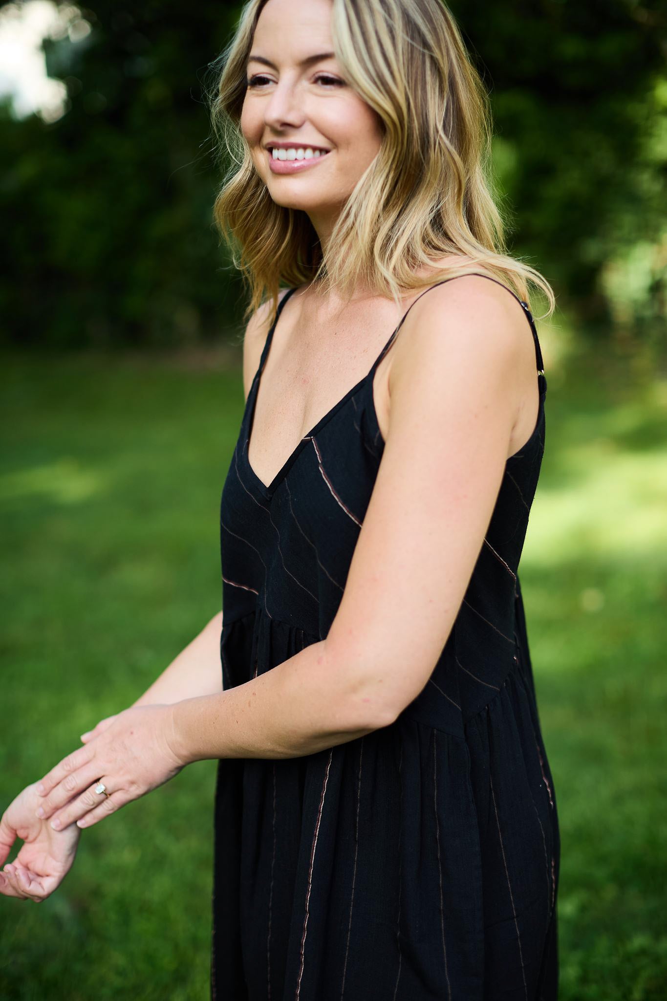Faro Dress in Black Handwoven Cotton