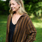 Maria Handwoven Cotton Jacket in Brown Stripe