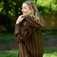 Maria Handwoven Cotton Jacket in Brown Stripe