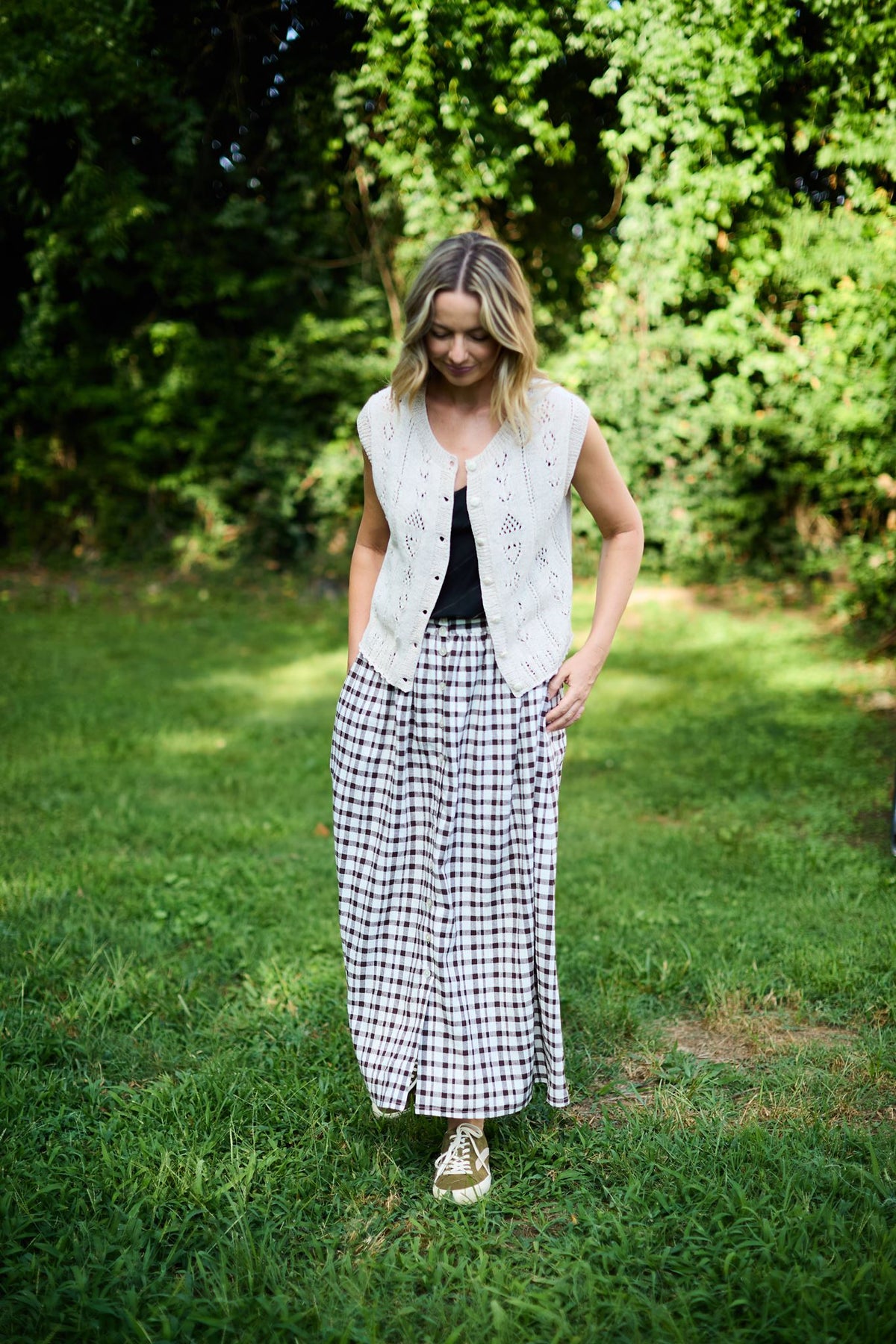 Perry Gathered Midi Skirt