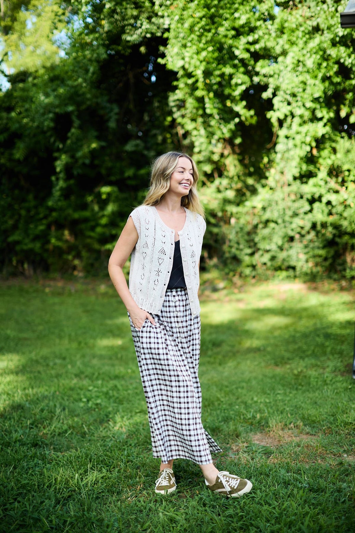 Perry Gathered Midi Skirt