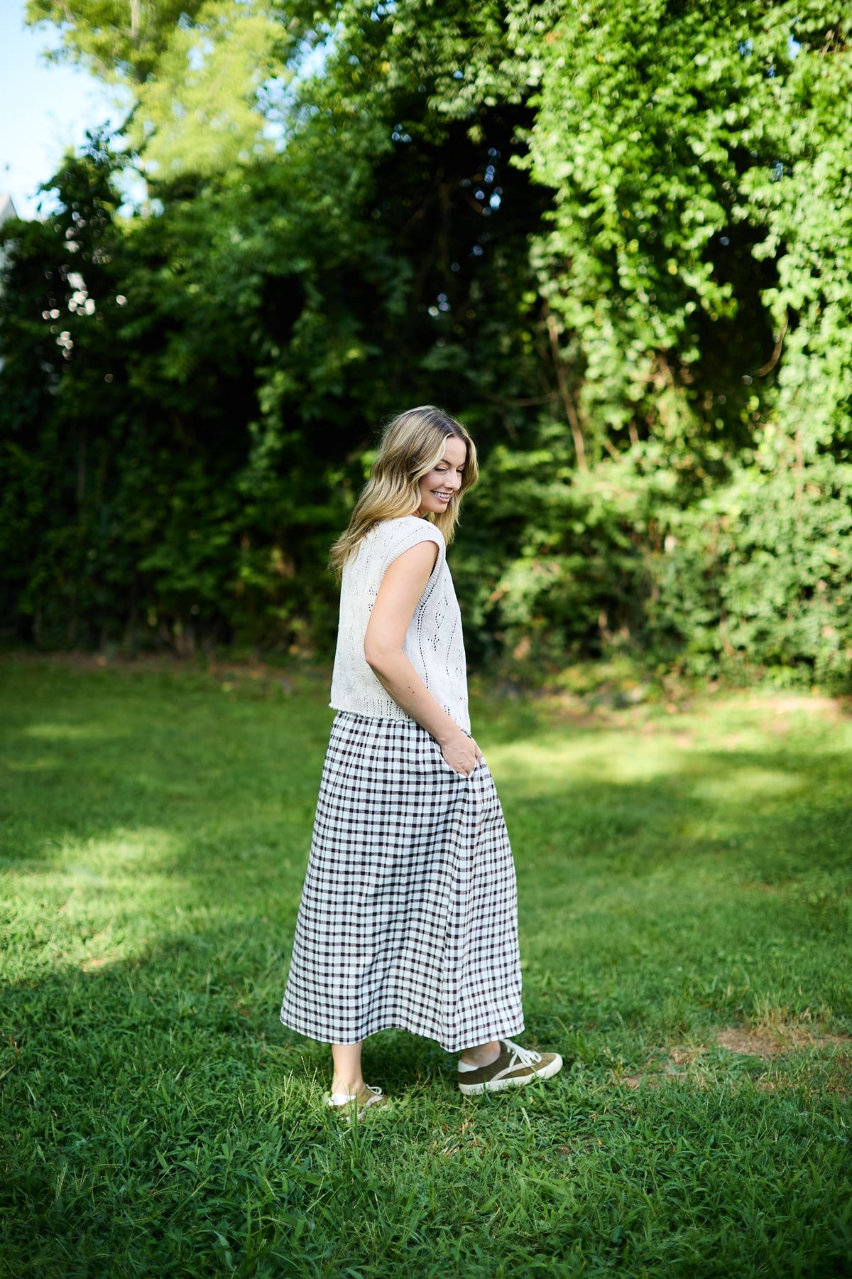 Perry Gathered Midi Skirt