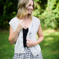 Maria Hand Knit Cotton Vest in Cream