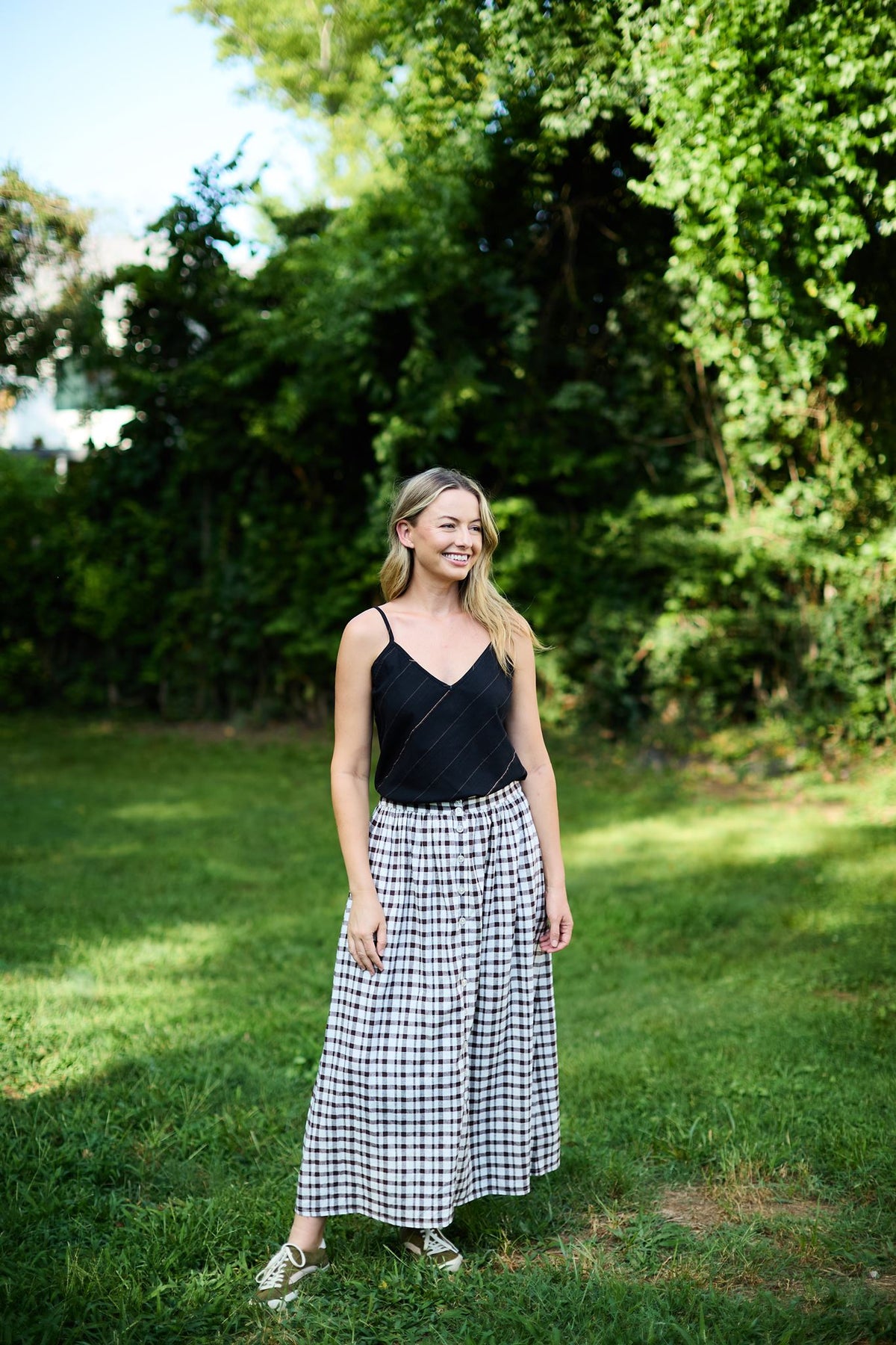 Perry Gathered Midi Skirt