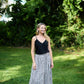 Bias Cut Tank in Black Handwoven Cotton