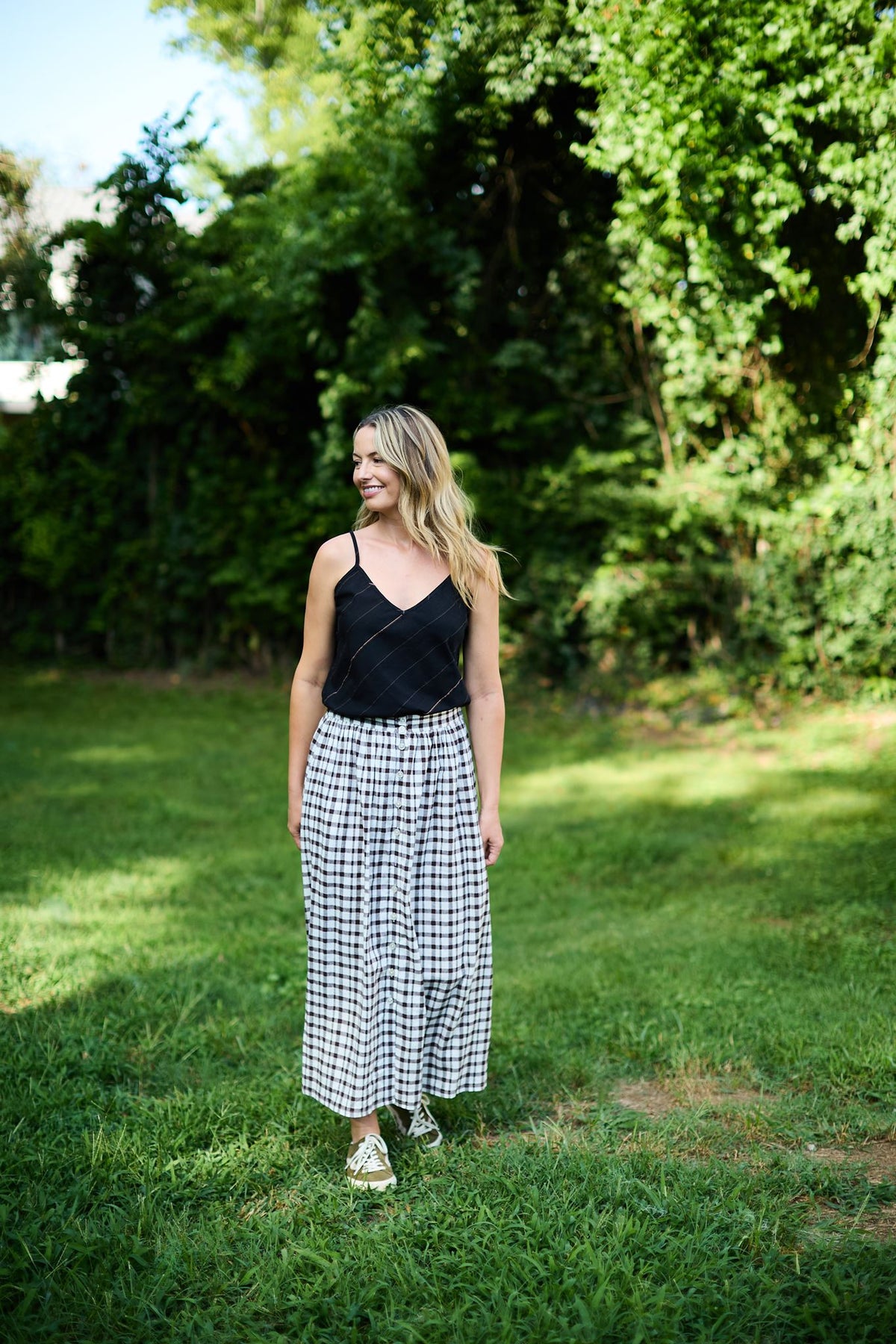 Perry Gathered Midi Skirt