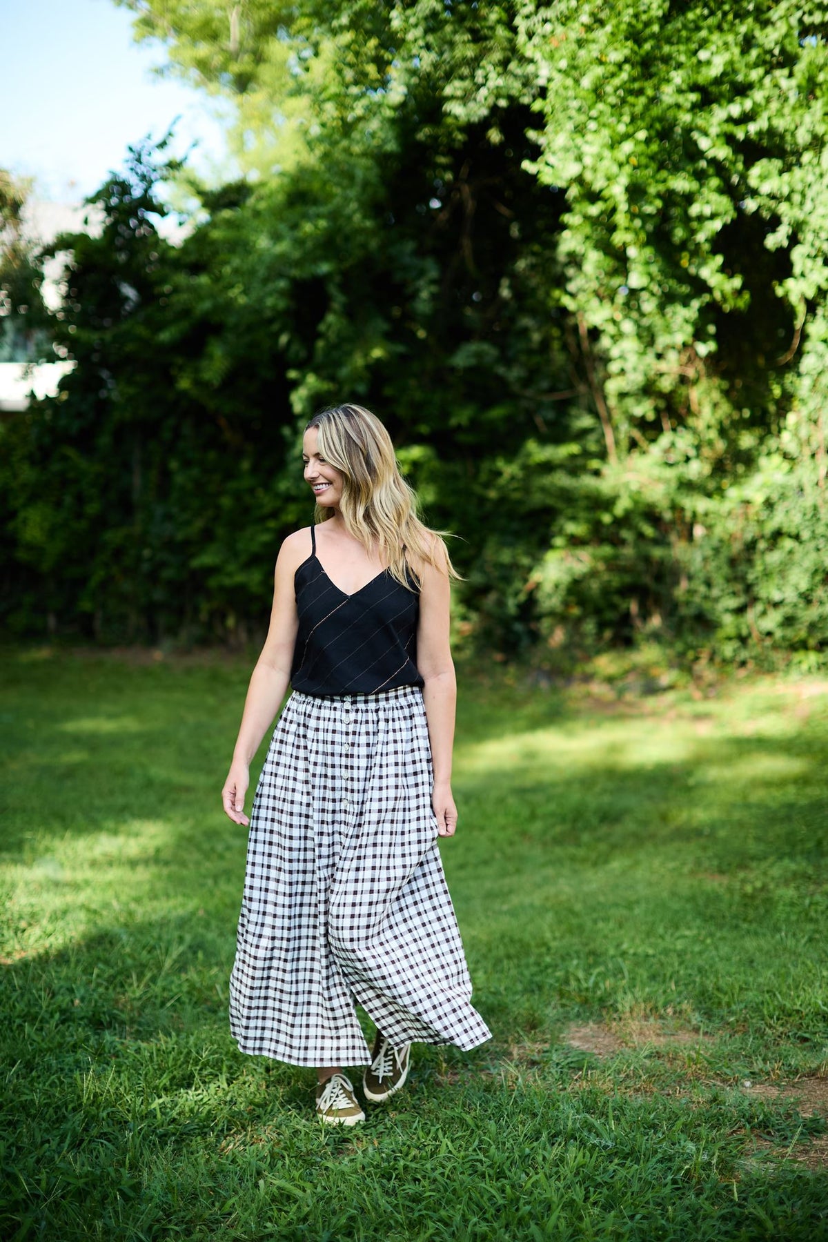 Perry Gathered Midi Skirt