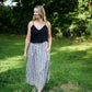 Bias Cut Tank in Black Handwoven Cotton