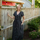 June Dress in Black and White Linen