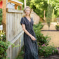 June Dress in Black and White Linen