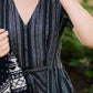 June Dress in Black and White Linen